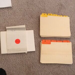 Set of 4x6 notecards+organization tabs
